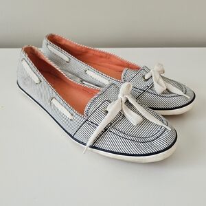 Women's Keds Navy Stripe Boat Shoes Size 11